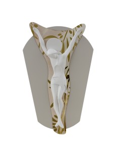 Capezzale pannello crocifisso, sagomato, decoro in plex – 30 × 50 ×