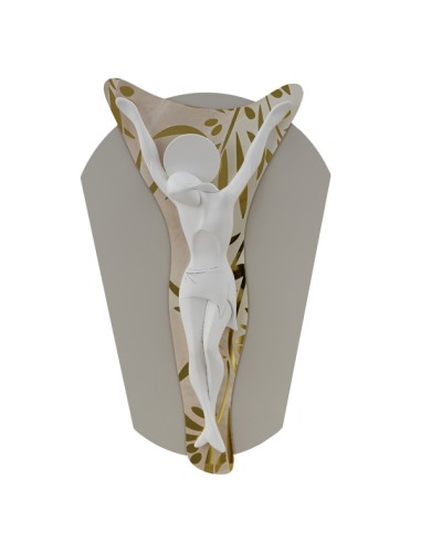 Capezzale pannello crocifisso, sagomato, decoro in plex – 30 × 50 ×
