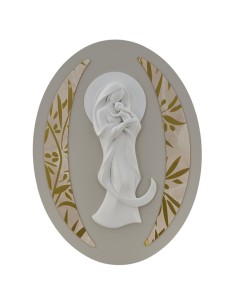Panneau mural maternité, ovale, vertical, décor en plex – 60 × 45 ×