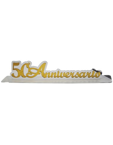 Scritta decorativa in plex Doubleplex «50 Anniversario», finitura