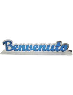 Doubleplex decorative plex inscription «Benvenuto», light blue – 42