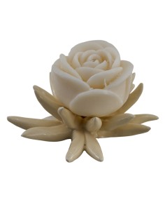 Seeigel als Gastgeschenk, nerzbraun, klein, mit Rosenkerze – 6,5 ×