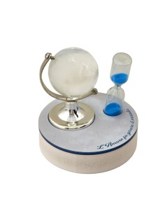 Globe terrestre souvenir, bleu ciel, petit format, satiné, avec