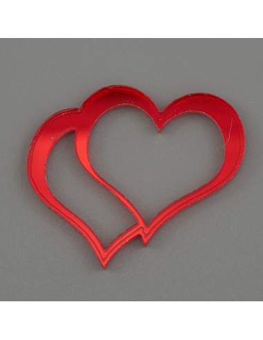 Applicazione in plex, cuore, rossa – 5 cm