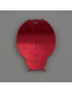 Applicazione in plex, coccinella laurea, rossa – 4 cm