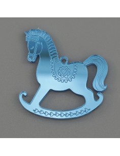 Applicazione in plex, cavallo a dondolo, celeste – 4,5 cm