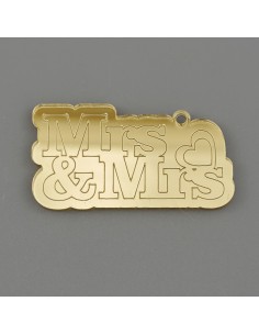 Application décorative en plex, inscription «Mrs&Mrs», finition