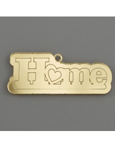 Application décorative en plex, inscription «Home», finition dorée
