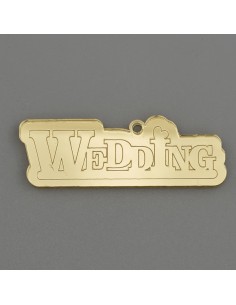 Application décorative en plex, inscription «Wedding», finition