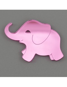 Deko-Applikation aus Plex, Elefant, rosa – 4 cm