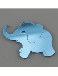 Applicazione in plex, elefante, celeste – 4 cm