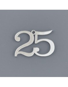 Application décorative en plex, 25e anniversaire, finition argentée