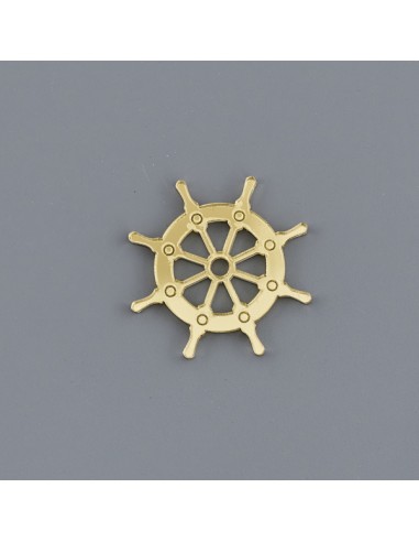 Plex decorative piece, ship wheel, gold-tone finish – 4 cm