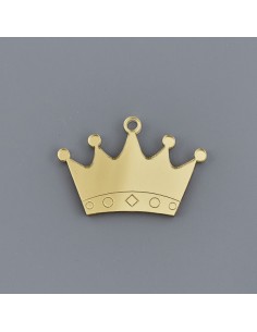 Applicazione in plex, corona re, finitura dorata – 3,5 × 5 cm