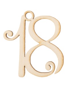 Application décorative en bois, 18e anniversaire – 4 cm