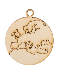 Applicazione in legno, mappamondo – 4 cm