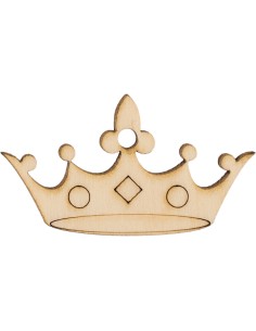 Application décorative en bois, couronne de reine – 2,5 × 5 cm
