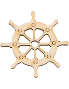 Wooden decorative piece, ship wheel – 4 cm