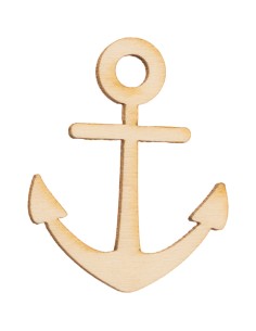 Wooden decorative piece, anchor – 4 cm