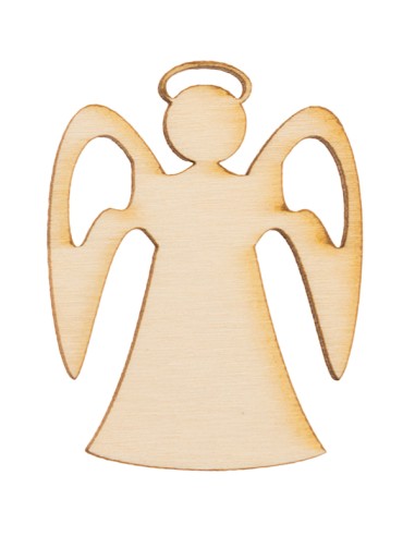 Deko-Applikation aus Holz, Engel mit Heiligenschein – 4 cm
