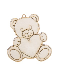 Wooden decorative piece, bear – 4 cm