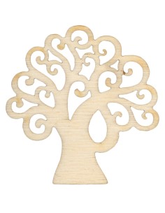 Deko-Applikation aus Holz, Lebensbaum – 4 cm