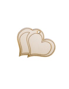 Deko-Applikation aus Holz, Herz – 7 cm