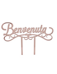 Tortenstecker aus Plex, «Benvenuta», roségoldfarbene Ausführung – H