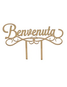 Tortenstecker aus Plex, «Benvenuta», goldfarbene Ausführung – H