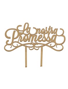 Cake topper in plex, «La nostra promessa», finitura dorata – H 14 L