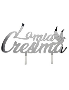 Tortenstecker aus Plex, «Cresima», silberfarbene Ausführung – H 13