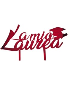 Plex cake topper, «Laurea», red – H 13 L 18 cm