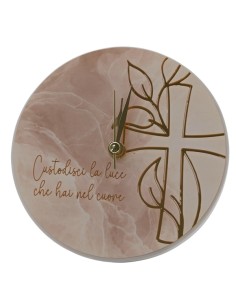 Gastgeschenk: Uhr, religiöse Motive, rund, goldfarbene Details – Ø