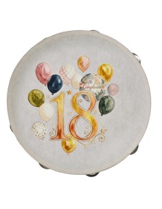 Bomboniera tamburello decorativo, 18 anni – Ø 25 cm