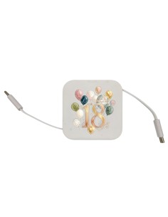 Gastgeschenk: 4-in-1-Kabel, 18. Geburtstag – 6,5 × 6,5 × 1,5 cm