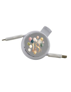 Favour: round cable accessory, 18th birthday – Ø 6 H 2,5 cm