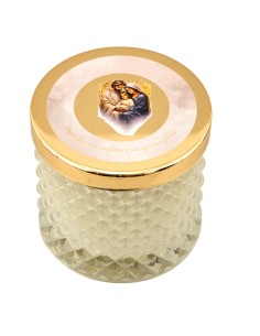 Gastgeschenk: Kerze, Heilige Familie, Diamond, mittel, goldfarbene