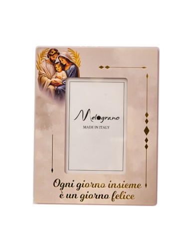 Favour: photo frame, Holy Family, medium, gold-tone details