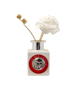 Bomboniera profumatore, laurea, rosso, dettagli argentati, 200 ml