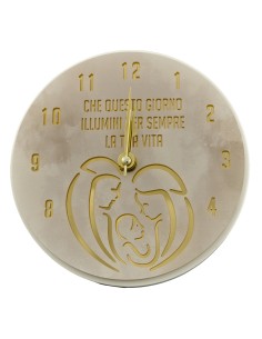 Gastgeschenk: Uhr, Heilige Familie, rund, goldfarbene Details – Ø
