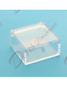 Boîte transparente en plexiglas 6x6x3 cm