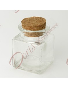 Glass jar with cork lid cm 4x6h