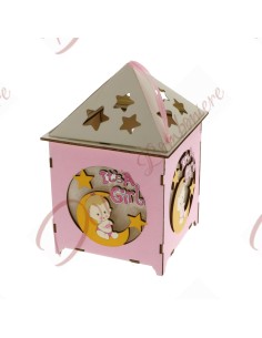 Maison bébé avec lumière led CM 11X16H ROSE