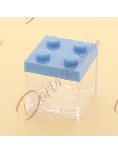 Cube in plexiglass lego 5x5x5 LIGHT BLUE