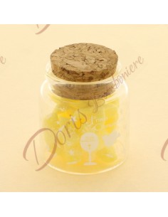 Glass jar with cork stopper...