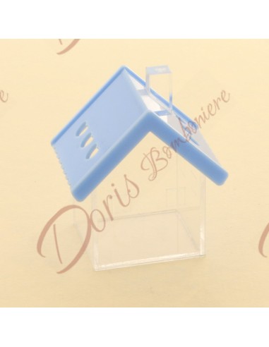 Boîte maison en plexiglas 6x7 BLEU CLAIR