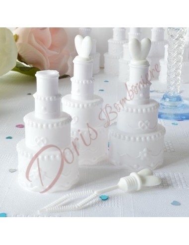 Confezione da 4 bolle di sapone torta - Wedding Bubbles cake