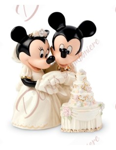 Mickey et minnie en porcelaine finition 24 carats