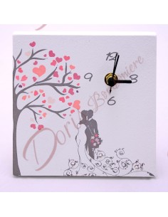 Horloge avec couple romantique 12x12 cm