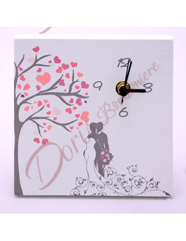 Horloge avec couple romantique 12x12 cm